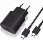Samsung 25W PD Adapter + USB-C to USB-C Cable (a set) Black