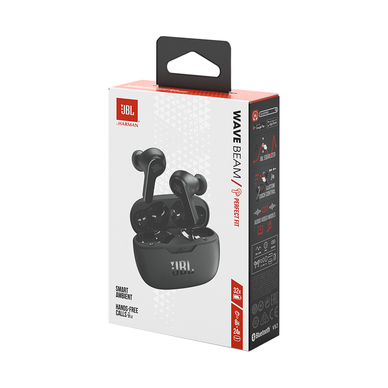 JBL-WAVE-BEAM-BLACK JBL Wave Beam TWS Wireless Earbuds - Image 1